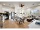 Cozy living space featuring a kitchen, dining area, bed and living area at 7788 E Morning Vista Ln, Scottsdale, AZ 85266