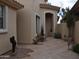 Exterior patio area showcases desert landscaping and architectural details, offering a serene outdoor living space at 11390 N 78Th St, Scottsdale, AZ 85260