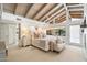 Serene primary bedroom boasts vaulted ceilings, large windows, and natural light at 11416 N Blackheath Rd, Scottsdale, AZ 85254