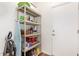 Organized pantry featuring shelving for ample storage space, alongside a convenient access door at 16331 W Tierra Way, Surprise, AZ 85374