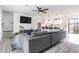 Bright, open floor plan living room showcasing a modern design with sleek furniture at 16336 E Palisades Blvd # 7, Fountain Hills, AZ 85268