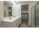 Modern primary bathroom featuring a double sink vanity and glass enclosed shower at 6732 W Pedro Ln, Laveen, AZ 85339