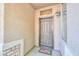 Close-up of the front door with a security screen and decorative accents at 241 W Atlantic Dr, Casa Grande, AZ 85122