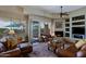 Cozy living room featuring a fireplace, comfortable seating, and access to the outdoor patio at 33242 N 68Th Pl, Scottsdale, AZ 85266