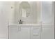 Modern bathroom featuring quartz countertop, white cabinets at 3941 W Desert Hills Dr, Phoenix, AZ 85029