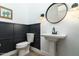 Stylish powder room with custom wainscotting and pedestal sink at 6244 S Flora Ln, Gold Canyon, AZ 85118