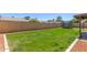 View of the backyard with green grass and a trampoline at 6413 W Monte Cristo Ave, Glendale, AZ 85306