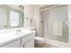 Bathroom featuring a shower stall, vanity, and neutral decor at 10619 W Highwood Ln, Sun City, AZ 85373