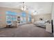 Large main bedroom with vaulted ceilings, large windows, and mountain views at 15413 S 31St Pl, Phoenix, AZ 85048
