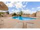 Community pool is surrounded by ample lounge chairs and umbrellas, perfect for relaxation at 1658 N Sierra Vista Dr, Tempe, AZ 85288