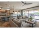 Open-concept living space showcasing the modern kitchen, dining area, and comfortable living room at 1904 N Steele --, Mesa, AZ 85207