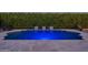 Backyard pool with water features, lounge chairs, turf and a privacy hedge at 21617 S 229Th Way, Queen Creek, AZ 85142