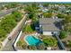 An aerial view of the property showcasing the pool, outdoor seating area, and well-maintained backyard at 2818 N Yucca St, Chandler, AZ 85224