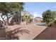 Spacious backyard features a sparkling pool, mature trees, and an expansive area for outdoor entertainment at 3557 S Halsted Ct, Chandler, AZ 85286