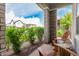Cozy front porch with comfortable seating, lush landscaping, and a welcoming atmosphere at 3749 E Sagebrush St, Gilbert, AZ 85296