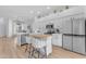 Bright kitchen featuring stainless appliances, a breakfast bar, and modern lighting at 735 W Ivanhoe St, Gilbert, AZ 85233