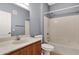 Bathroom with a single sink and tub/shower combo with a white shower curtain at 10136 E Southern Ave # 1074, Mesa, AZ 85209