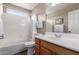 Bathroom with a shower-tub combo and a single sink vanity at 12526 S 176Th Ave, Goodyear, AZ 85338