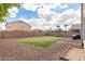 Expansive backyard with lawn area, rock landscaping, and a clear view of the sky at 1289 E Baker Dr, San Tan Valley, AZ 85140