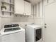 Well-lit laundry room featuring a front load washer and dryer at 1289 E Baker Dr, San Tan Valley, AZ 85140