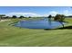 Picturesque golf course featuring a large lake and perfectly manicured greens at 156 E Leverenz Ave, Queen Creek, AZ 85140