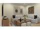 Stylish living room featuring neutral tones, modern decor, and comfortable seating arrangements at 18720 N 101St St # 3006, Scottsdale, AZ 85255