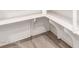 Pantry with white shelving and tile countertops at 3023 E Arabian Dr, Gilbert, AZ 85296