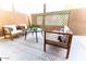 Outdoor patio space featuring stylish seating, area rug, and concrete flooring at 3500 N Hayden Rd # 2103, Scottsdale, AZ 85251