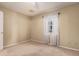Bedroom featuring carpeted floors, neutral walls, a window with curtains, and a ceiling fan at 370 E Redfield Rd, Chandler, AZ 85225