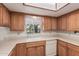 Kitchen sink with view of a play area and a dishwasher at 370 E Redfield Rd, Chandler, AZ 85225