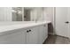 Bright bathroom with a white vanity, a modern sink and faucet at 4002 E Melinda Ln, Phoenix, AZ 85050