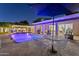 Nighttime view of backyard pool, seating area, and patio at 4408 N 28Th Pl, Phoenix, AZ 85016