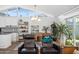 Open-concept dining area with modern lighting and seamlessly connecting to the kitchen and living spaces at 4408 N 28Th Pl, Phoenix, AZ 85016