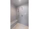 Stylish bathroom shower features a herringbone tiled ceiling and subway tile walls at 6102 E Calle Del Norte --, Scottsdale, AZ 85251