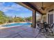 Inviting pool area with covered patio, perfect for entertaining or enjoying a refreshing swim on warm days at 26521 N 114Th Pl, Scottsdale, AZ 85255
