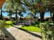 Charming courtyard featuring a stone fountain and lush landscaping at 3022 N 32Nd St # 40, Phoenix, AZ 85018