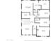 Detailed floor plan showcasing the layout of the second floor, including the bedrooms, bathrooms, and laundry room at 33275 N 132Nd Ave, Peoria, AZ 85383