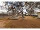 Spacious backyard with mature trees, wooden deck, and ample space for outdoor entertaining and recreation at 4117 W Sierra Vista Dr, Phoenix, AZ 85019