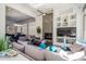 Cozy living space featuring a modern fireplace, comfortable seating, and an open layout at 7703 E Overlook Dr, Scottsdale, AZ 85255