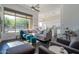 Spacious living room with lots of natural light, comfortable seating, and views to the outdoor living space at 7703 E Overlook Dr, Scottsdale, AZ 85255