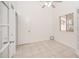 Bedroom featuring tile floors, ceiling fan and french doors at 1200 W Boxelder Cir, Chandler, AZ 85224