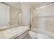 Neutral bathroom featuring a shower/tub combination with a marble vanity and ample lighting at 12639 N 136Th St, Scottsdale, AZ 85259