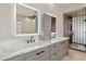 Contemporary bathroom with double vanity and glass shower at 12639 N 136Th St, Scottsdale, AZ 85259