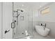 Sleek bathroom featuring a glass enclosed shower and modern soaking tub at 12639 N 136Th St, Scottsdale, AZ 85259
