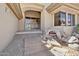Elegant front entrance with a courtyard view, decorative stone, and a tranquil water feature at 12639 N 136Th St, Scottsdale, AZ 85259