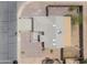 Overhead view of a well-maintained home with a neutral roof, extended driveway, and fenced backyard at 1297 E Avenida Kino --, Casa Grande, AZ 85122