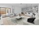 Bright, open-concept living room featuring contemporary furnishings and stylish decor and light wood floors at 16575 N Lunar St, Maricopa, AZ 85138