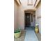 The covered entryway features a decorative front door, neutral paint, and desert landscaping at 1677 W Seagull Ct, Chandler, AZ 85286