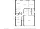 Detailed floor plan showcasing the layout of the home, including the kitchen, bedrooms, and living areas at 21882 N 260Th Ln, Buckeye, AZ 85396