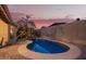Relaxing backyard oasis featuring a sparkling pool, lush palms, and privacy walls at 3922 N 125Th Dr, Avondale, AZ 85392